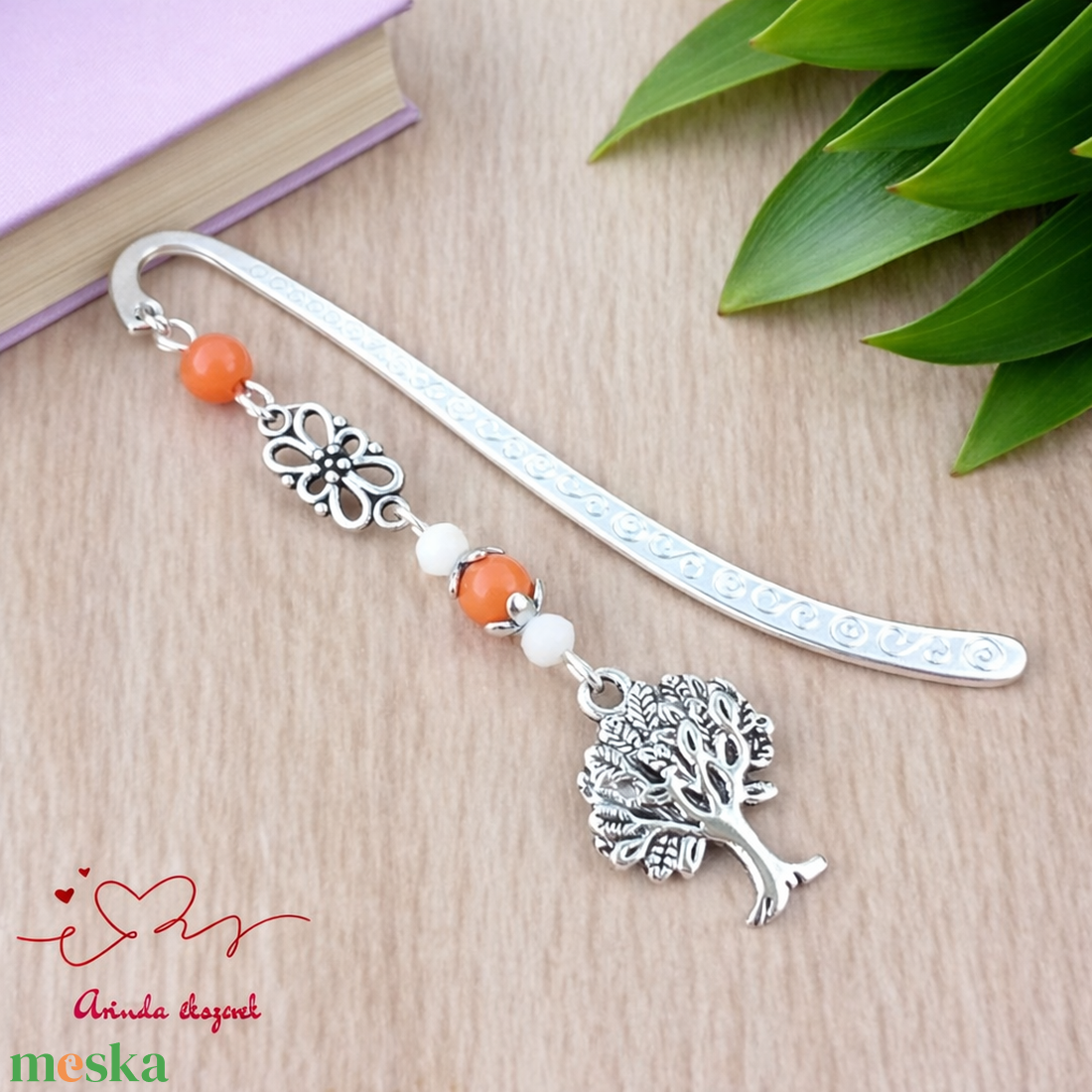 Narancssárga életfás könyvjelző � pedagógusnapi ajándék - könyv & zene - könyvjelző - Meska.hu