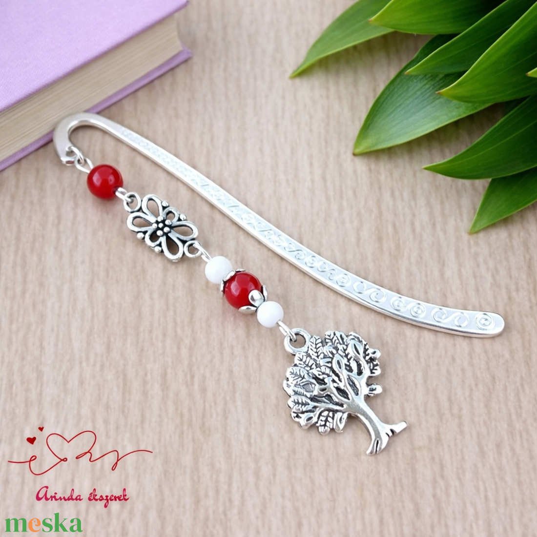 Piros életfás könyvjelző � pedagógusnapi ajándék - könyv & zene - könyvjelző - Meska.hu