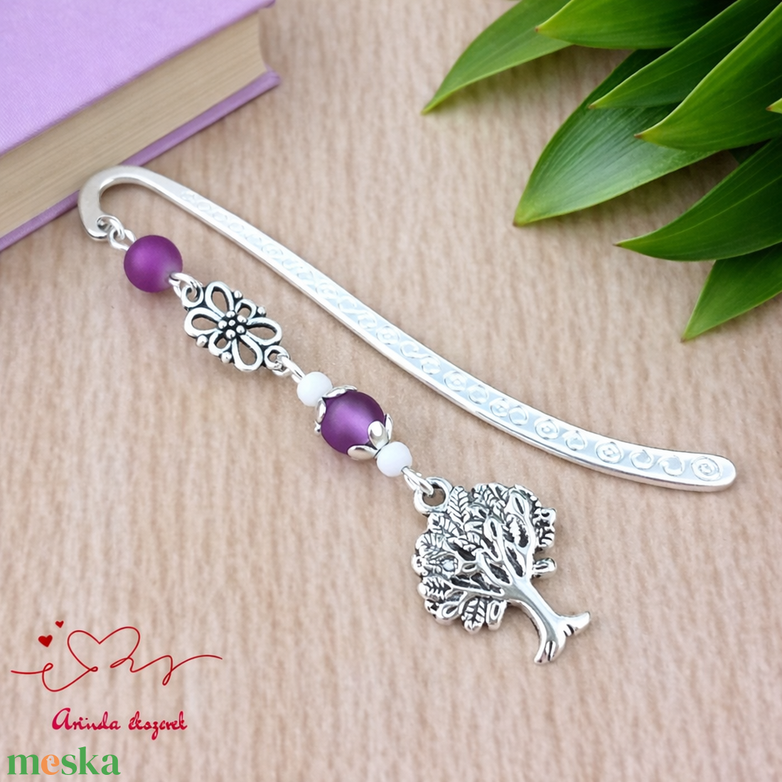 Lila életfás könyvjelző � pedagógusnapi ajándék - könyv & zene - könyvjelző - Meska.hu