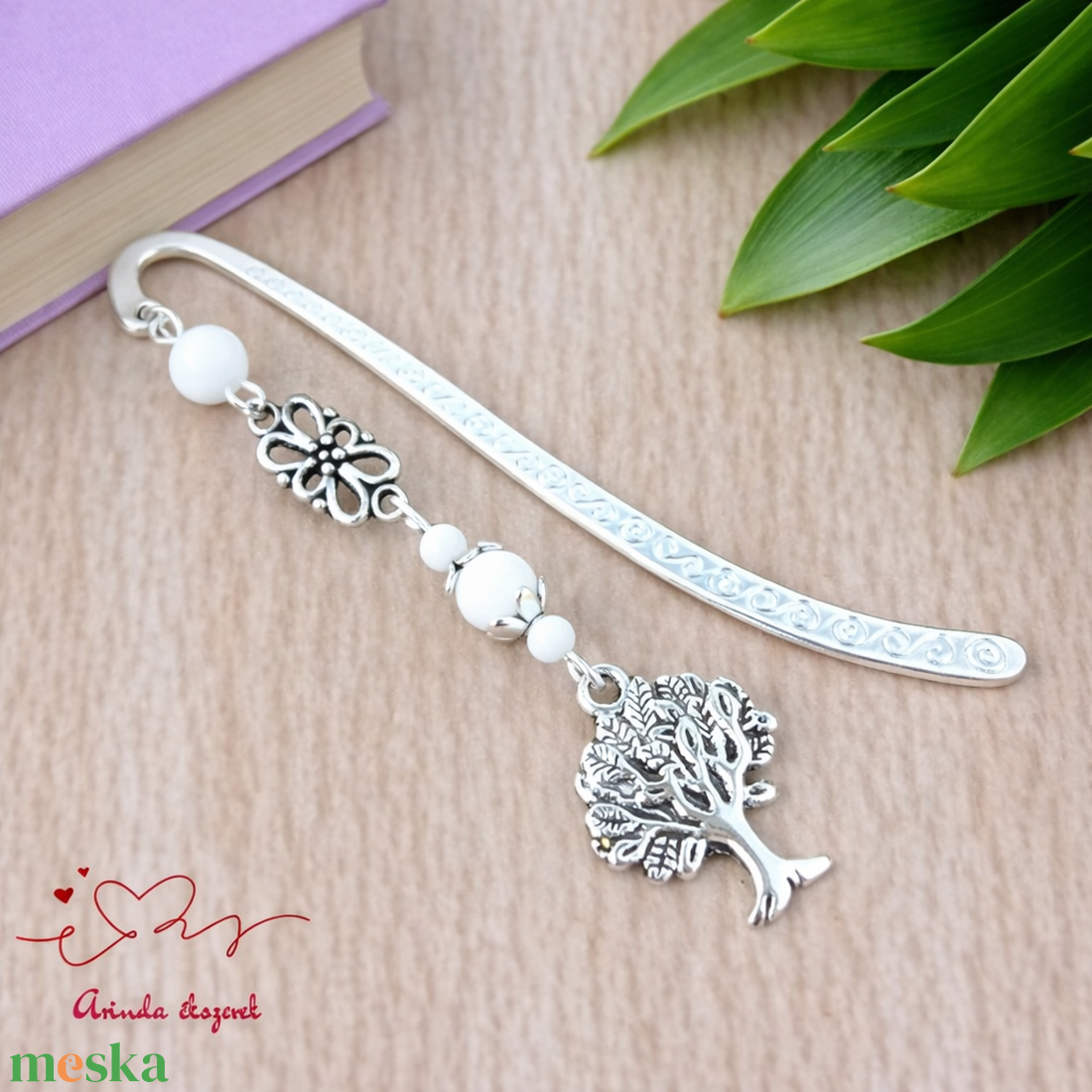 Fehér életfás könyvjelző � pedagógusnapi ajándék - könyv & zene - könyvjelző - Meska.hu