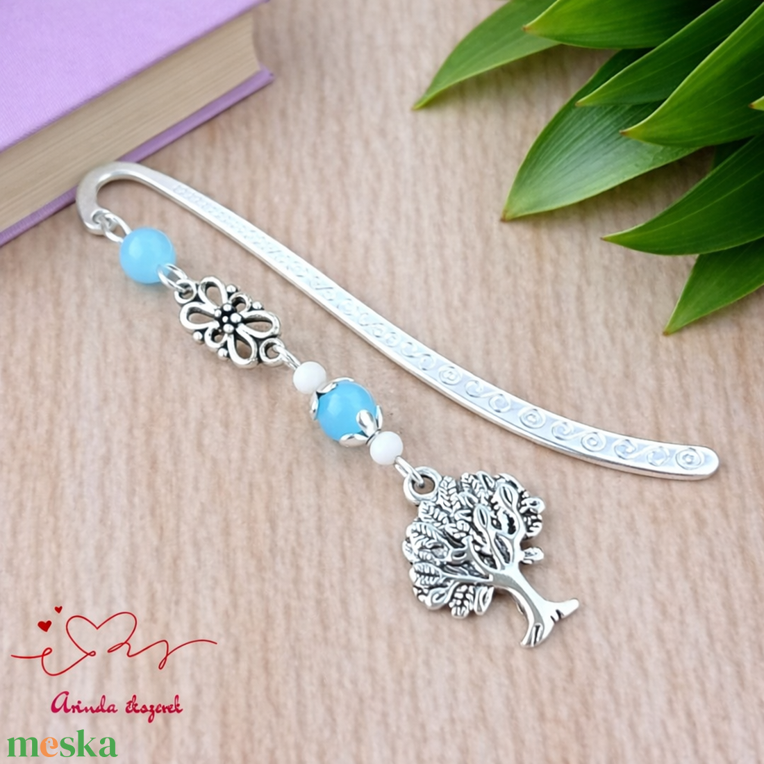 Kék életfás könyvjelző � pedagógusnapi ajándék - könyv & zene - könyvjelző - Meska.hu