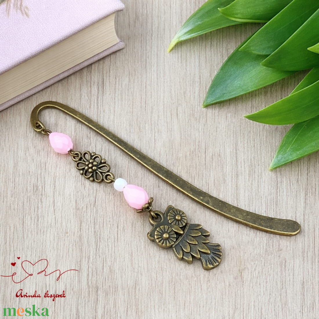 Bagoly könyvjelző rózsaszín gyöngyökkel � kézműves ajándék olvasóknak és tanároknak - könyv & zene - könyvjelző - Meska.hu