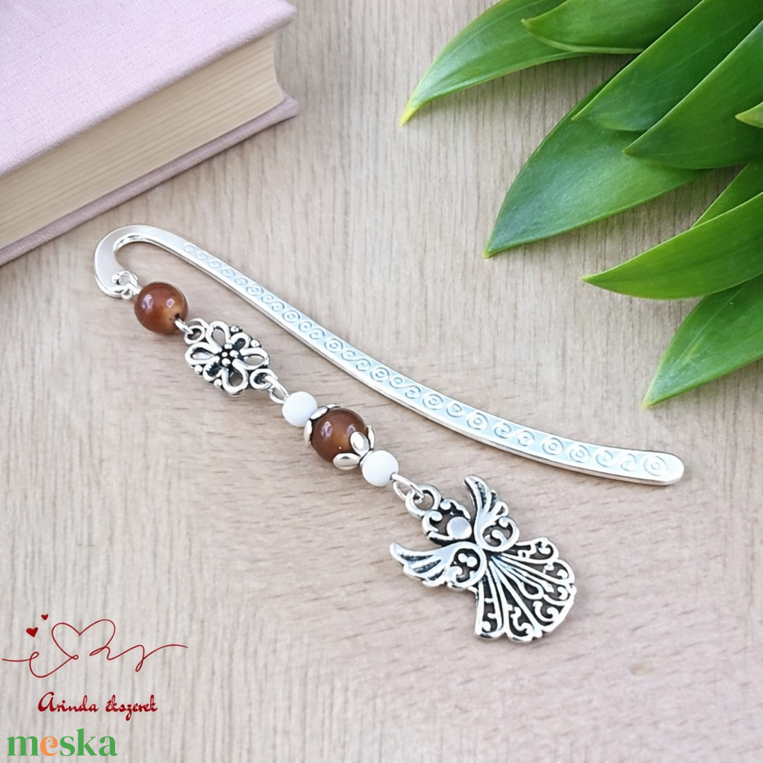 Angyalkás könyvjelző pedagógusnapra - kedves ajándék tanároknak és óvónőknek barna színben - könyv & zene - könyvjelző - Meska.hu