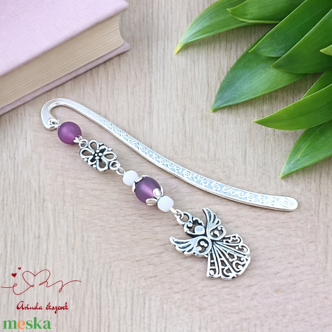 Angyalkás könyvjelző pedagógusnapra - kedves ajándék tanároknak és óvónőknek lila színben - könyv & zene - könyvjelző - Meska.hu