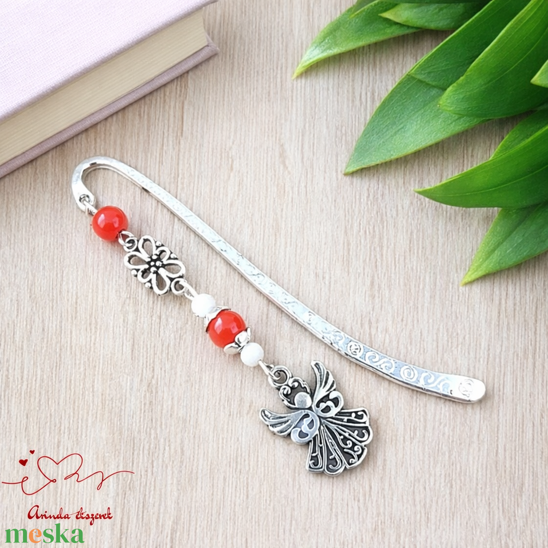 Angyalkás könyvjelző pedagógusnapra - kedves ajándék tanároknak és óvónőknek piros színben - könyv & zene - könyvjelző - Meska.hu