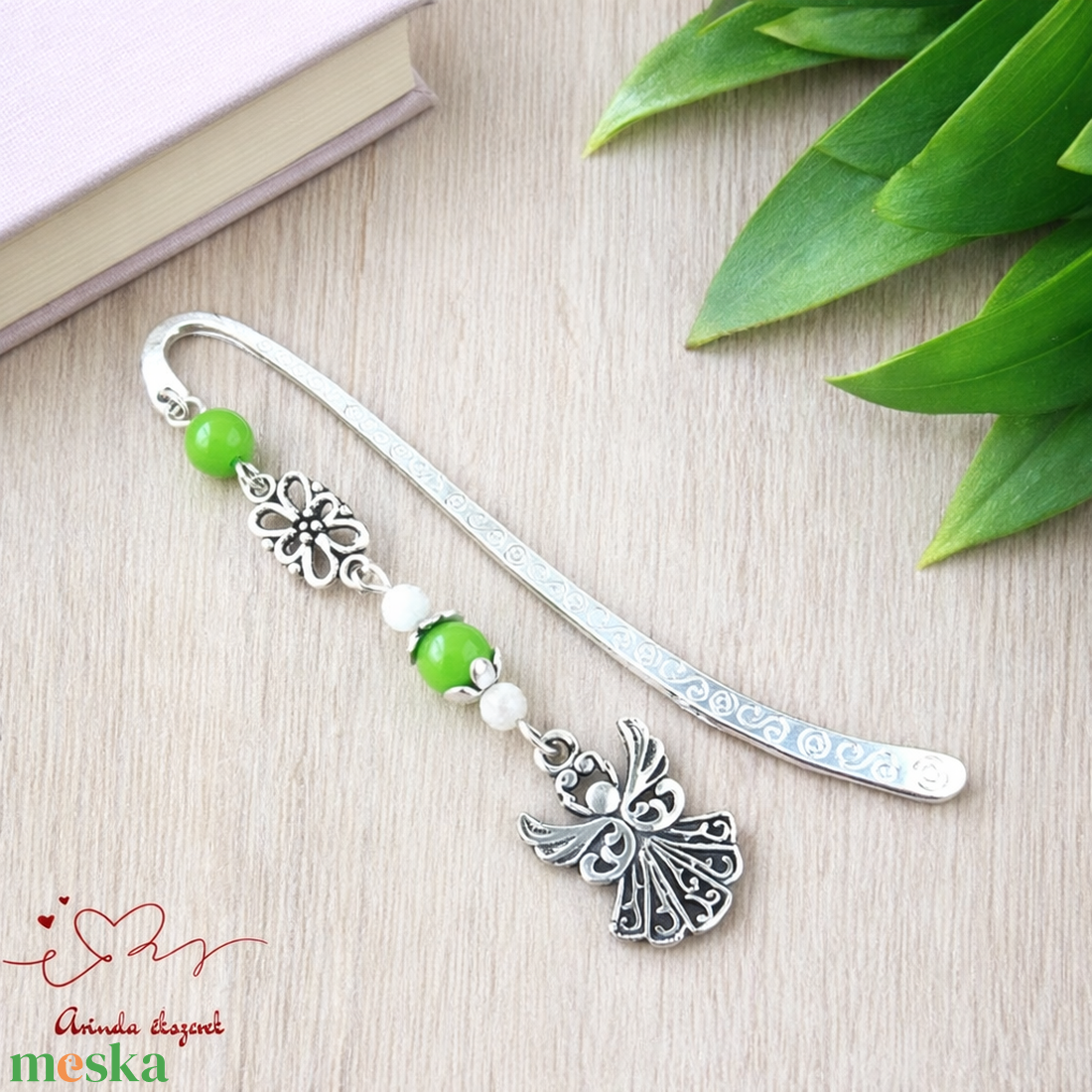 Angyalkás könyvjelző pedagógusnapra - kedves ajándék tanároknak és óvónőknek zöld színben - könyv & zene - könyvjelző - Meska.hu