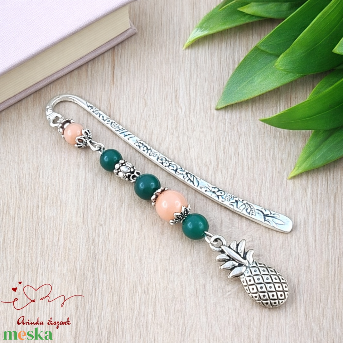 Ananász könyvjelző  - vidám nyári ajándék könyvszeretőknek - könyv & zene - könyvjelző - Meska.hu