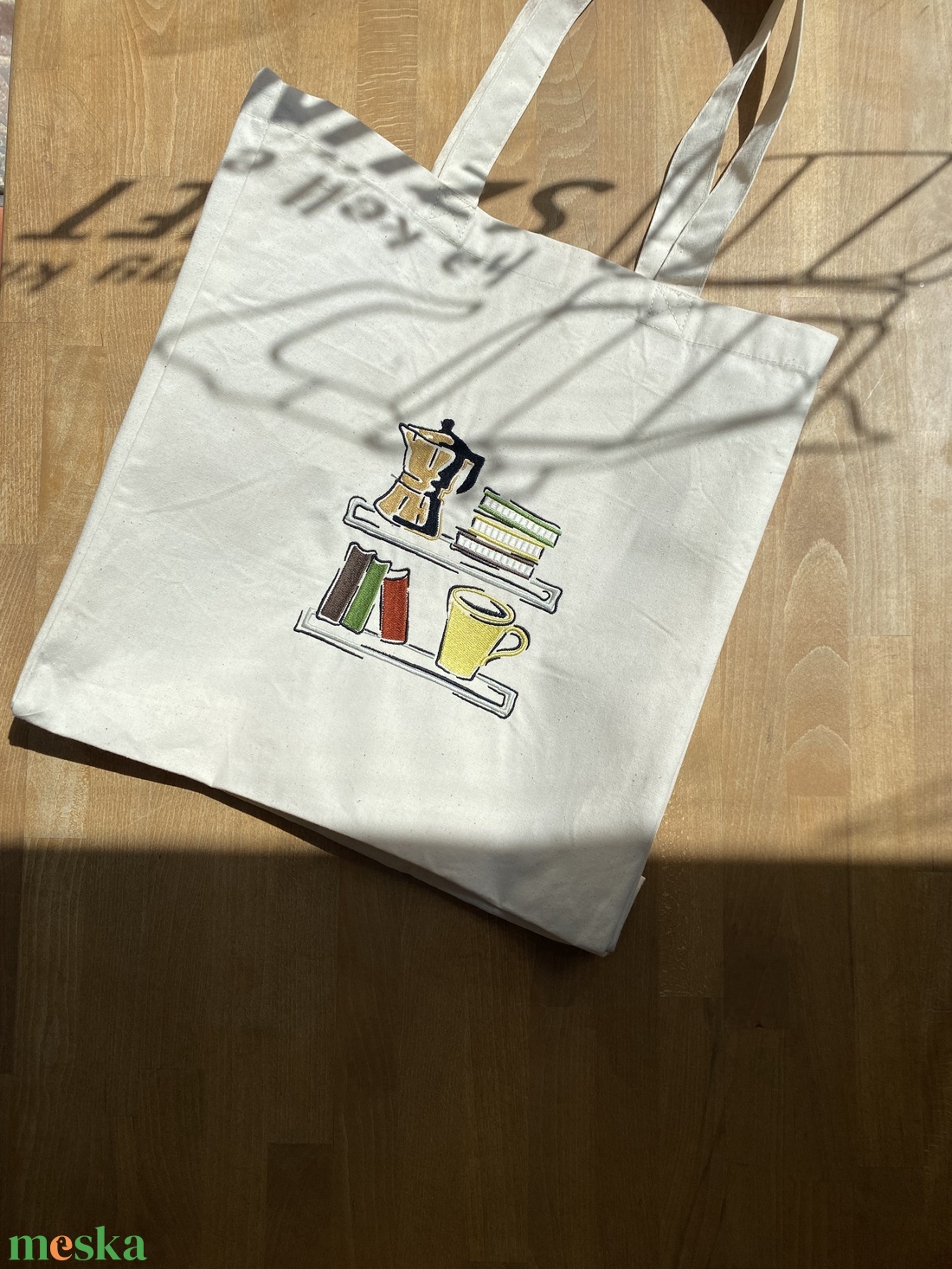 Nagy kapacitású kávés vászontáska - művészet - militária - ruházat, kiegészítő - Meska.hu