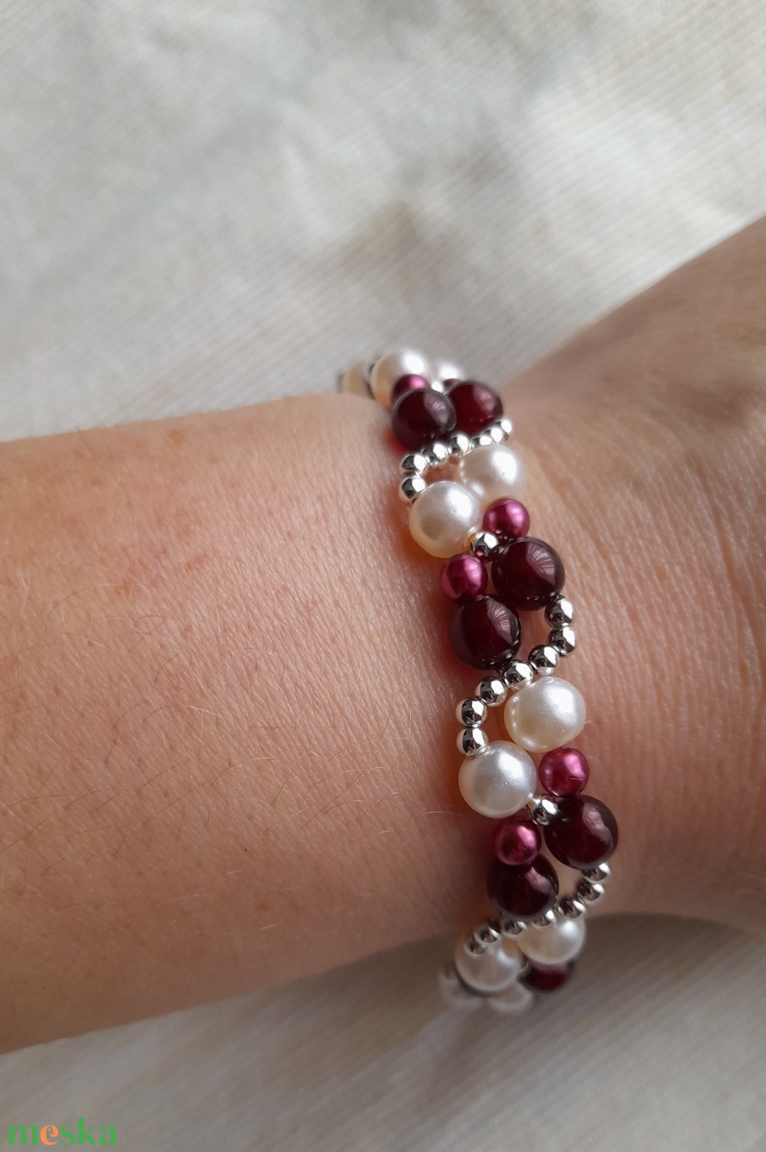 Gyöngy alkalmi női karkötő - ékszer - karkötő - gyöngyös karkötő - Meska.hu