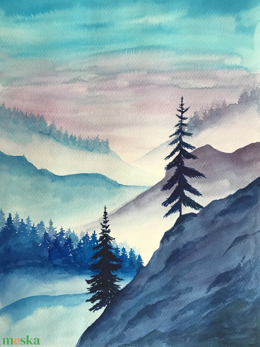 Akvarell hegyek (30x40cm) - művészet - festmény - akvarell - Meska.hu Akvarell hegyek (30x40cm) - művészet - festmény - akvarell - Meska.hu