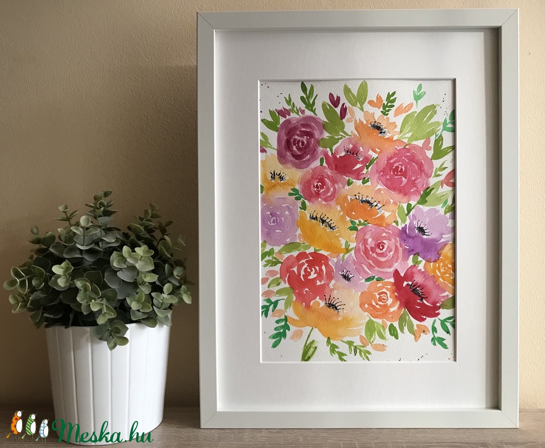 Akvarell virágok - művészet - festmény - akvarell - Meska.hu