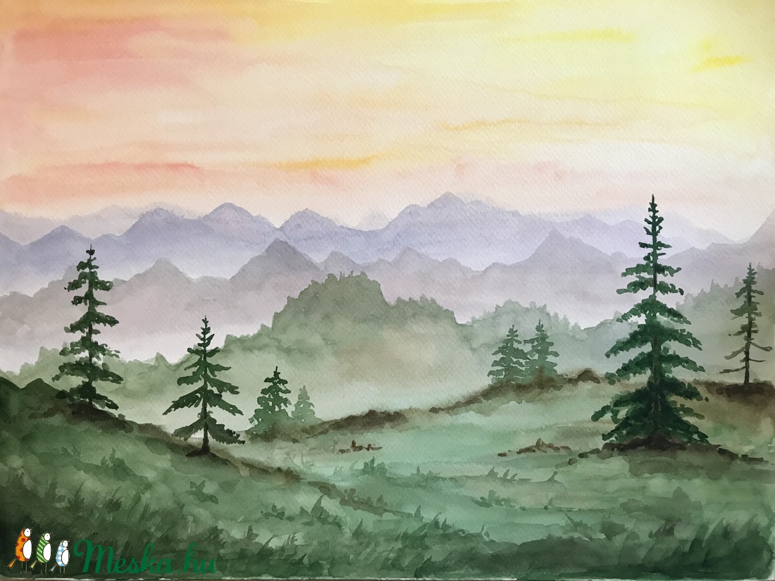 Eredeti akvarell (30x40) - Naplemente - művészet - festmény - akvarell - Meska.hu Eredeti akvarell (30x40) - Naplemente - művészet - festmény - akvarell - Meska.hu