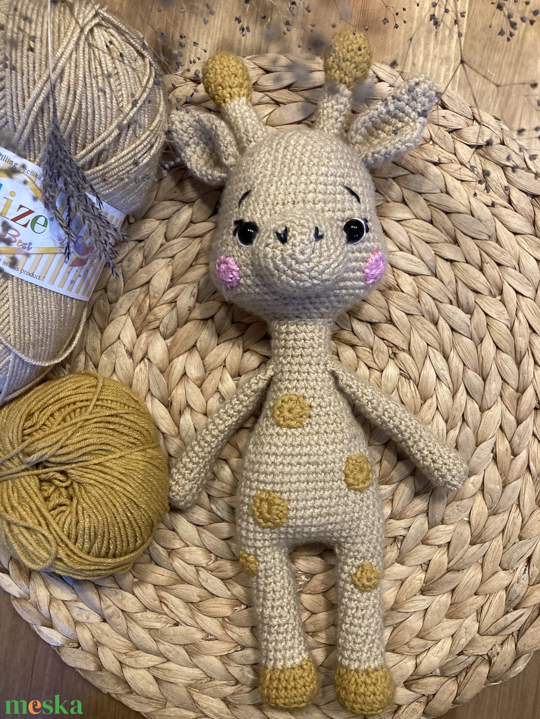 Horgolt zsiráf - játék & sport - plüssállat & játékfigura - zsiráf - Meska.hu