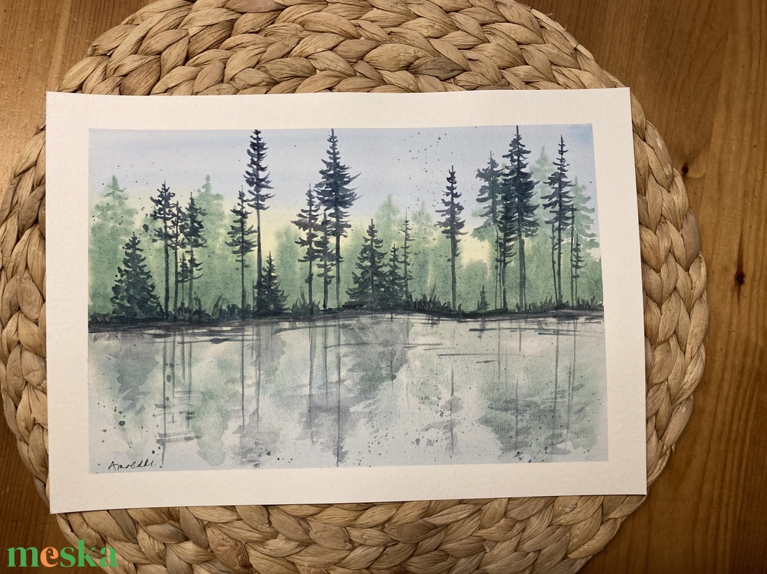 Téli idill - akvarell - művészet - festmény - akvarell - Meska.hu