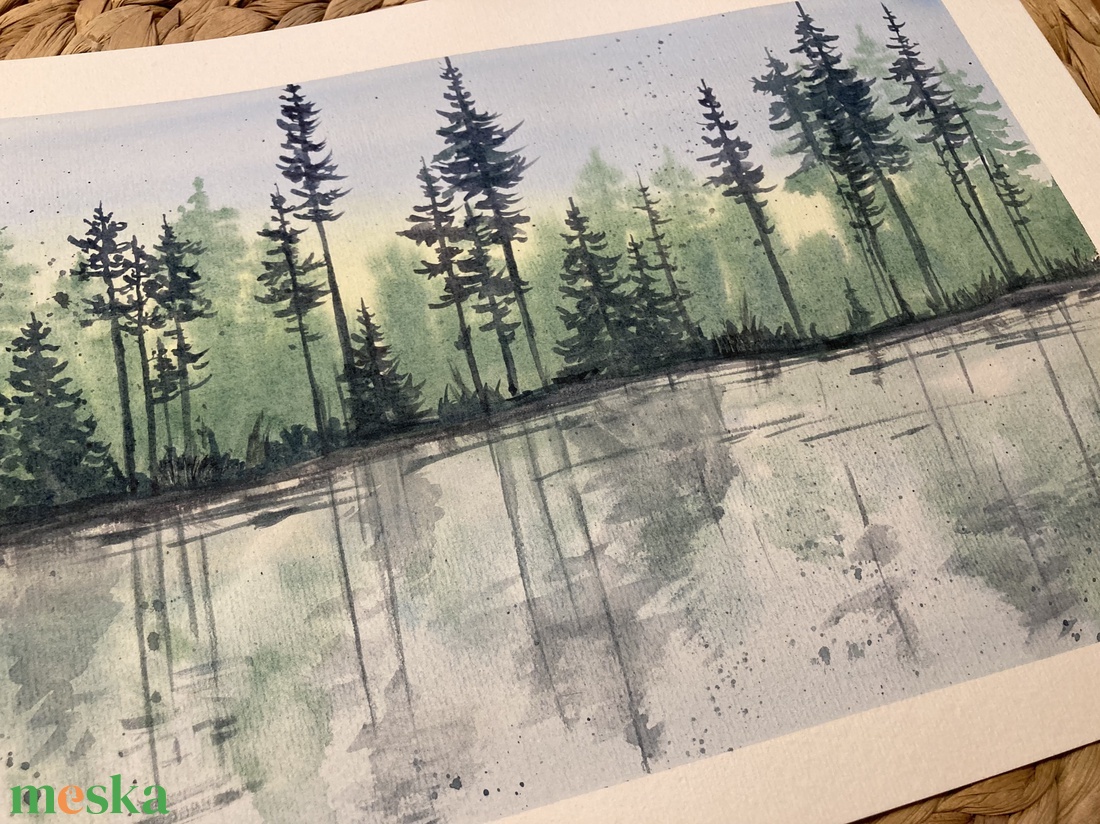 Téli idill - akvarell - művészet - festmény - akvarell - Meska.hu