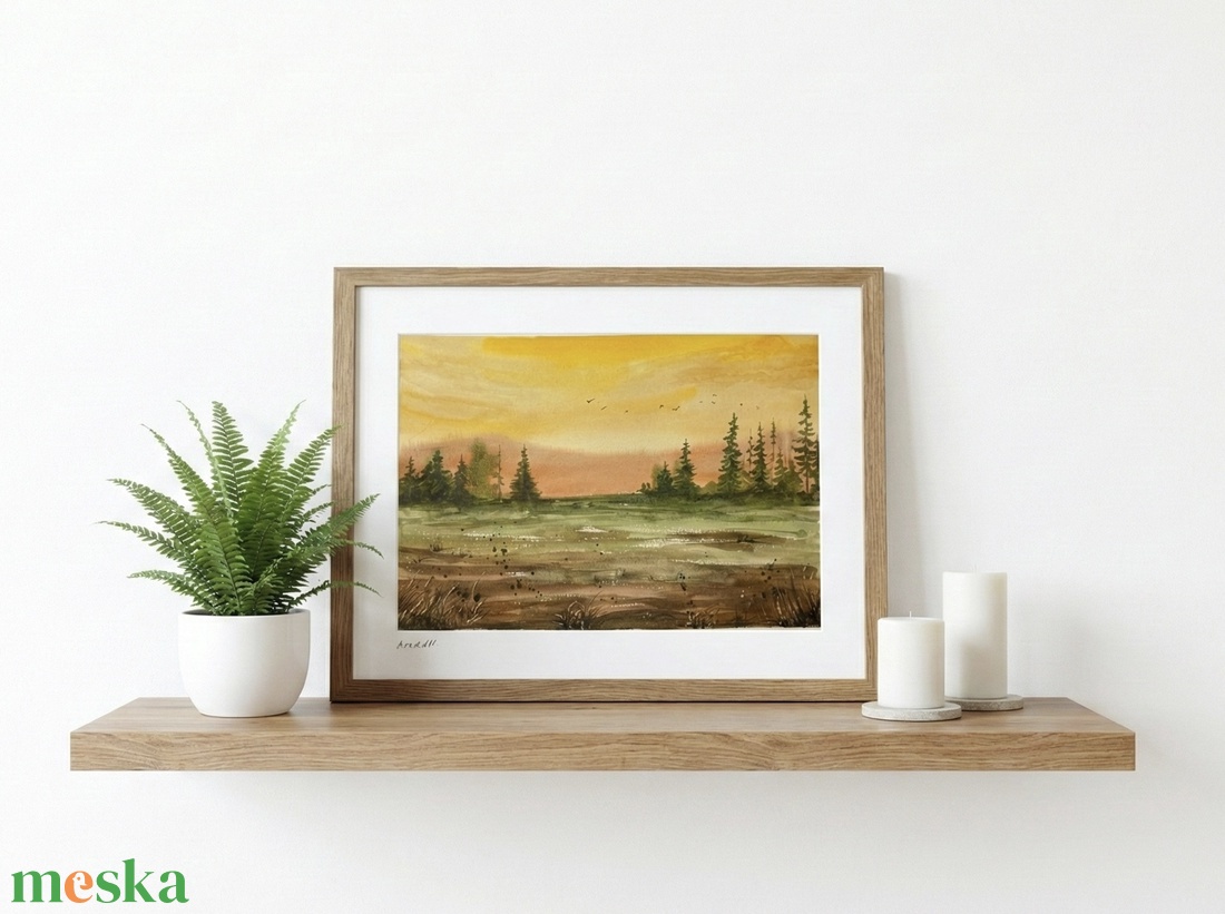 Aranyló alkonyat - akvarell - művészet - festmény - akvarell - Meska.hu