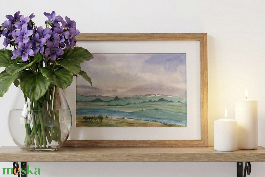 Minimalista akvarell tájkép - művészet - festmény - akvarell - Meska.hu