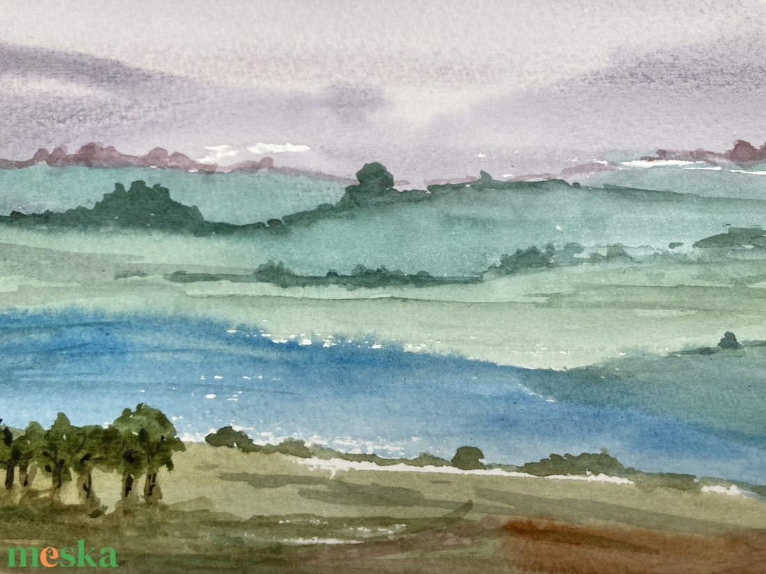 Minimalista akvarell tájkép - művészet - festmény - akvarell - Meska.hu