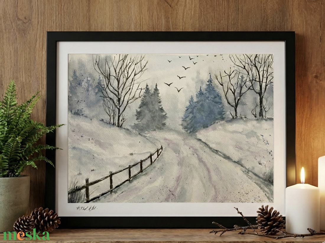 Téli csend - akvarell - művészet - festmény - akvarell - Meska.hu