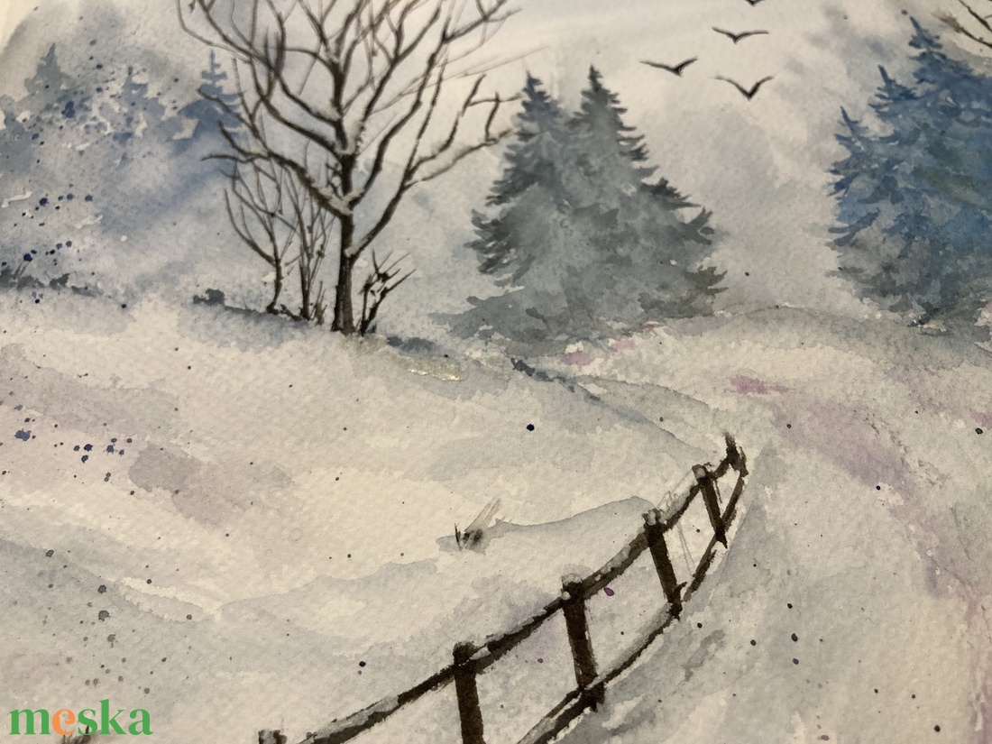 Téli csend - akvarell - művészet - festmény - akvarell - Meska.hu