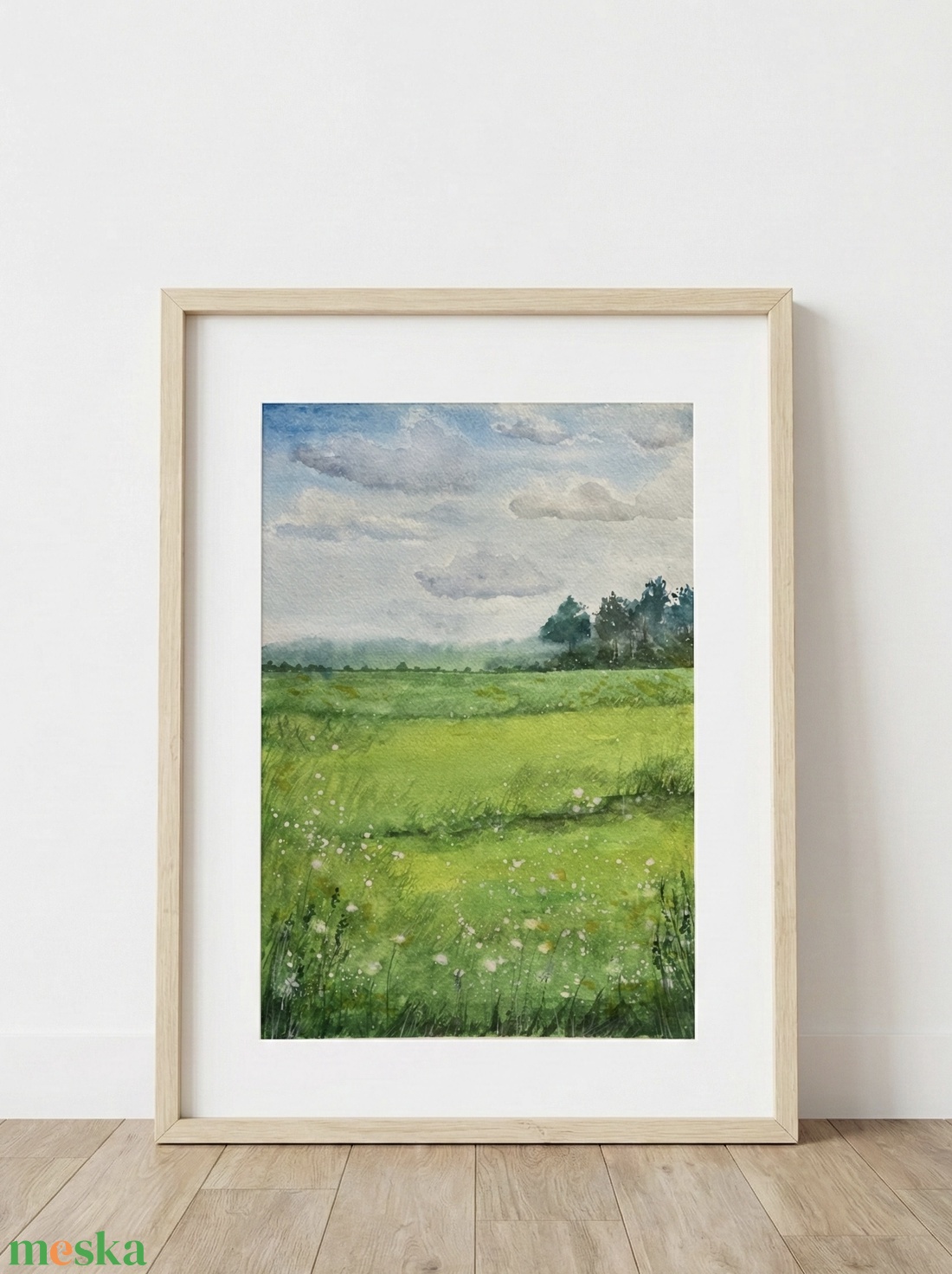 Eredeti akvarell - Tavaszi zöld mező - művészet - festmény - akvarell - Meska.hu