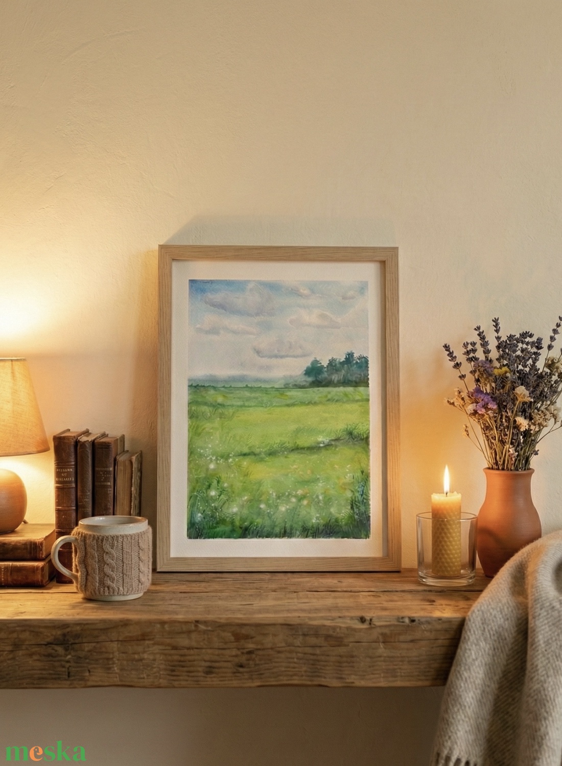 Eredeti akvarell - Tavaszi zöld mező - művészet - festmény - akvarell - Meska.hu