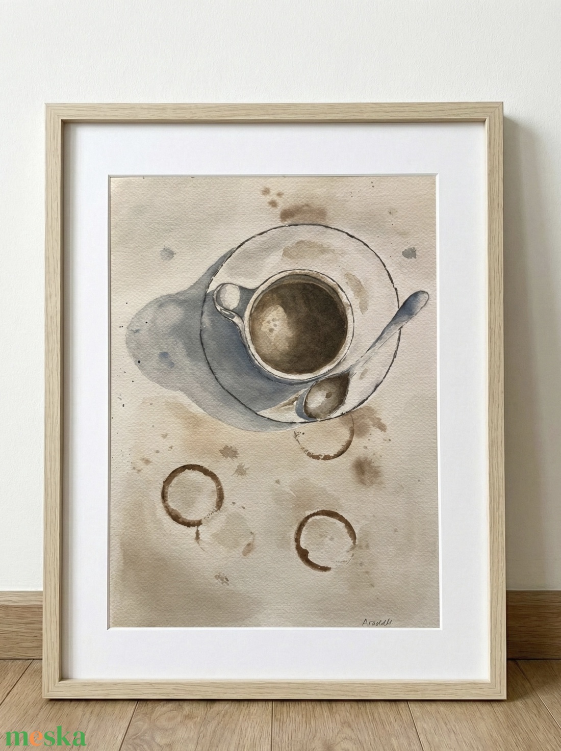 Reggeli kávé - rendelésre - művészet - festmény - akvarell - Meska.hu