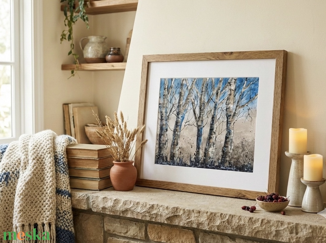 Eredeti akvarell (A4) - Nyírfák  - művészet - festmény - akvarell - Meska.hu