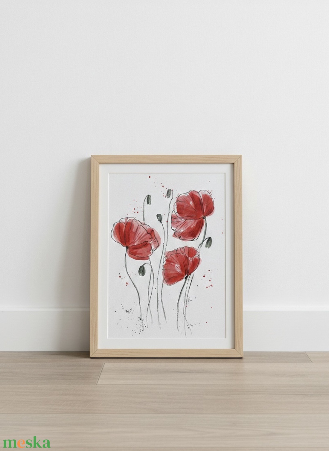 Pipacsok Nőnapra (20x30 cm) - eredeti akvarell - művészet - festmény - akvarell - Meska.hu