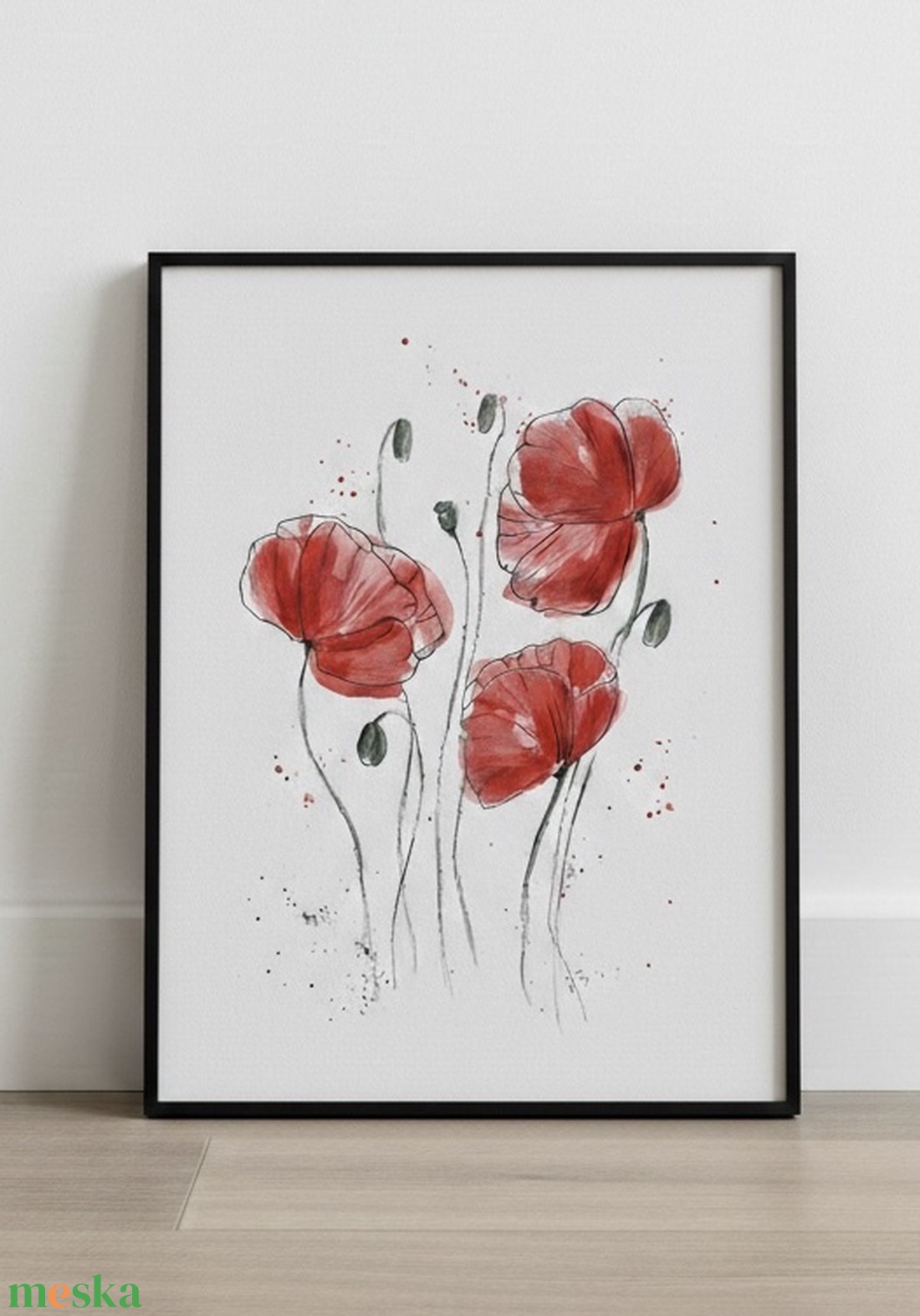 Pipacsok Nőnapra (20x30 cm) - eredeti akvarell - művészet - festmény - akvarell - Meska.hu