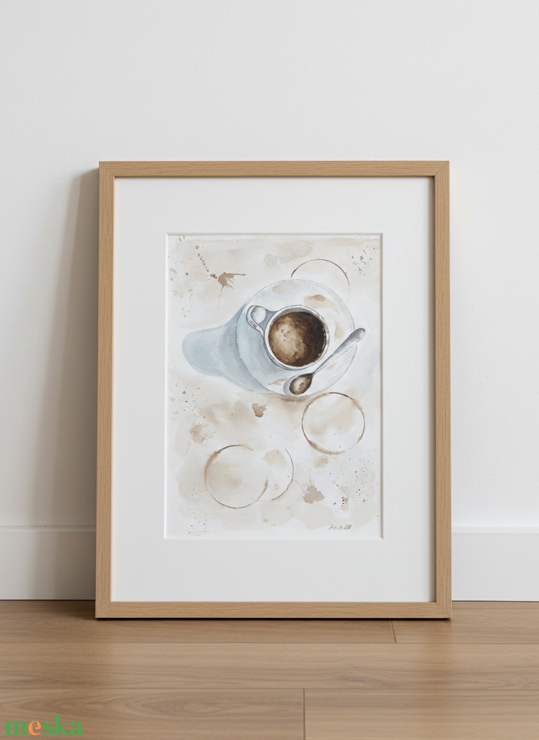 Reggeli kávé (A4) - eredeti akvarell - művészet - festmény - akvarell - Meska.hu
