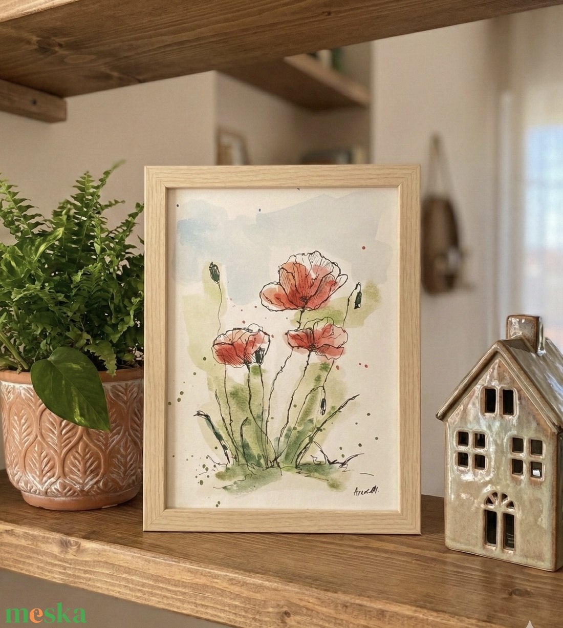 Pipacsok - művészet - festmény - akvarell - Meska.hu