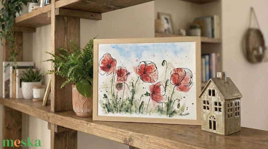 Pipacsok II. - művészet - festmény - akvarell - Meska.hu