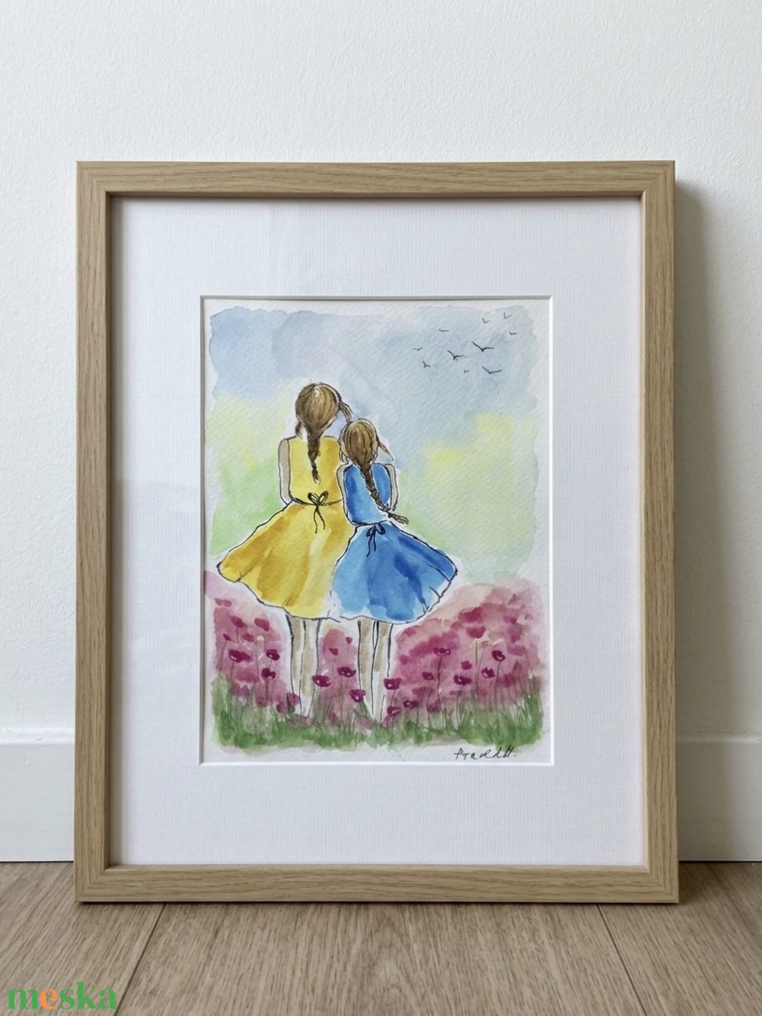 Örök barátság, Legjobb testvérek - eredeti akvarell - művészet - festmény - akvarell - Meska.hu