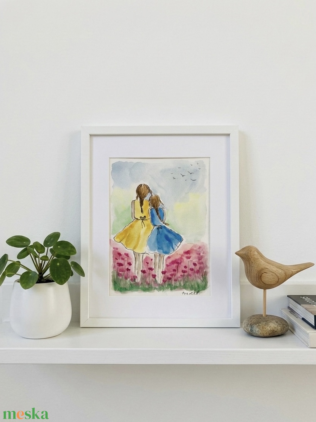 Örök barátság, Legjobb testvérek - eredeti akvarell - művészet - festmény - akvarell - Meska.hu