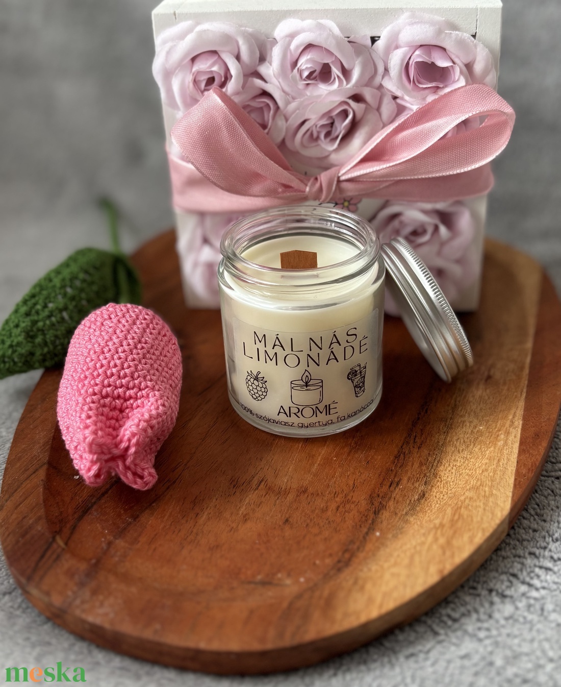 Aromé Málnás Limonádé Szójaviasz Gyertya - otthon & életmód - gyertya, illat, aroma - aromalámpa - Meska.hu