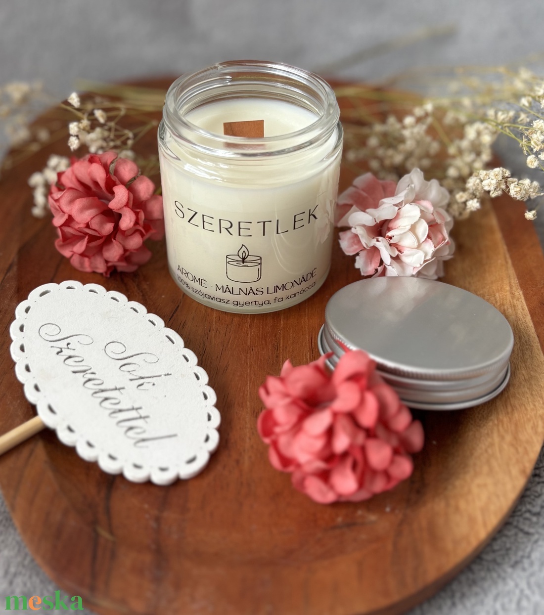 Aromé Málnás Limonádé Szójaviasz Gyertya - otthon & életmód - gyertya, illat, aroma - aromalámpa - Meska.hu