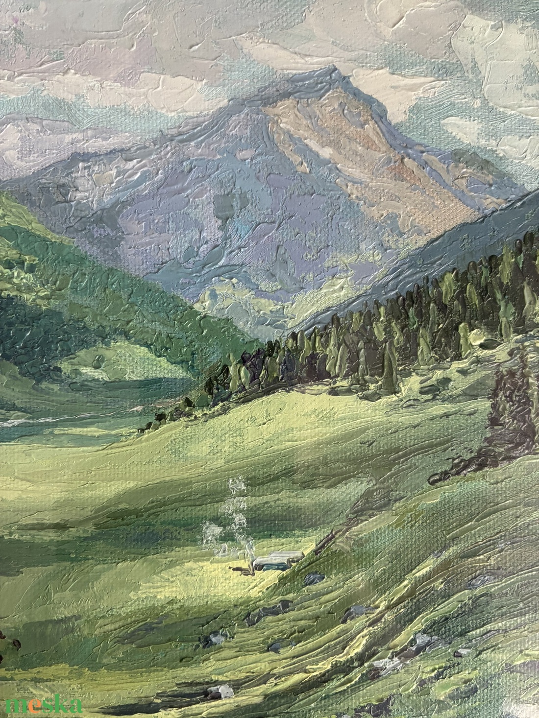 Alpesi legelő olajfestmény - művészet - festmény - olajfestmény - Meska.hu