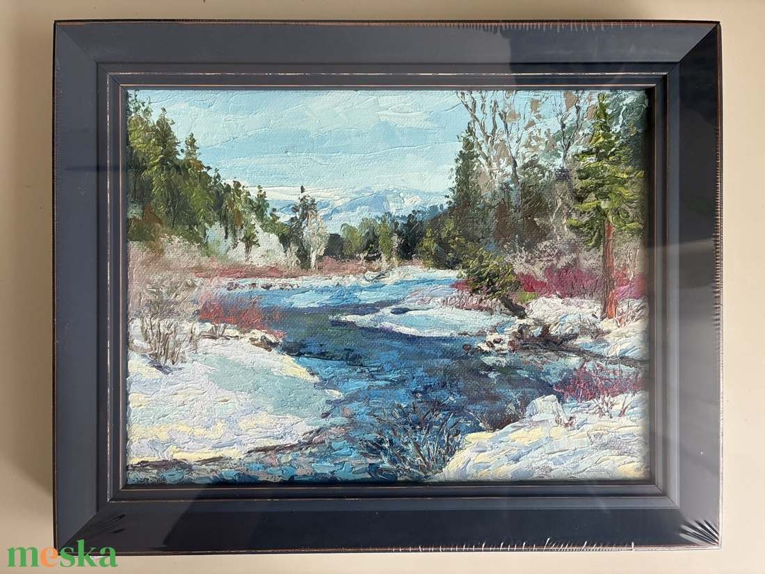 Kora tavaszi folyó olajfestmény - művészet - festmény - olajfestmény - Meska.hu