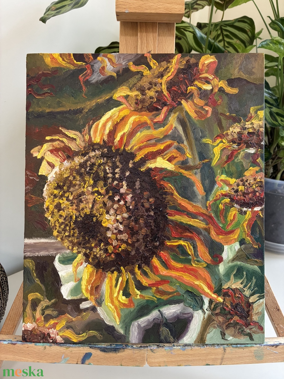 Napraforgó olajfestmény - művészet - festmény - olajfestmény - Meska.hu