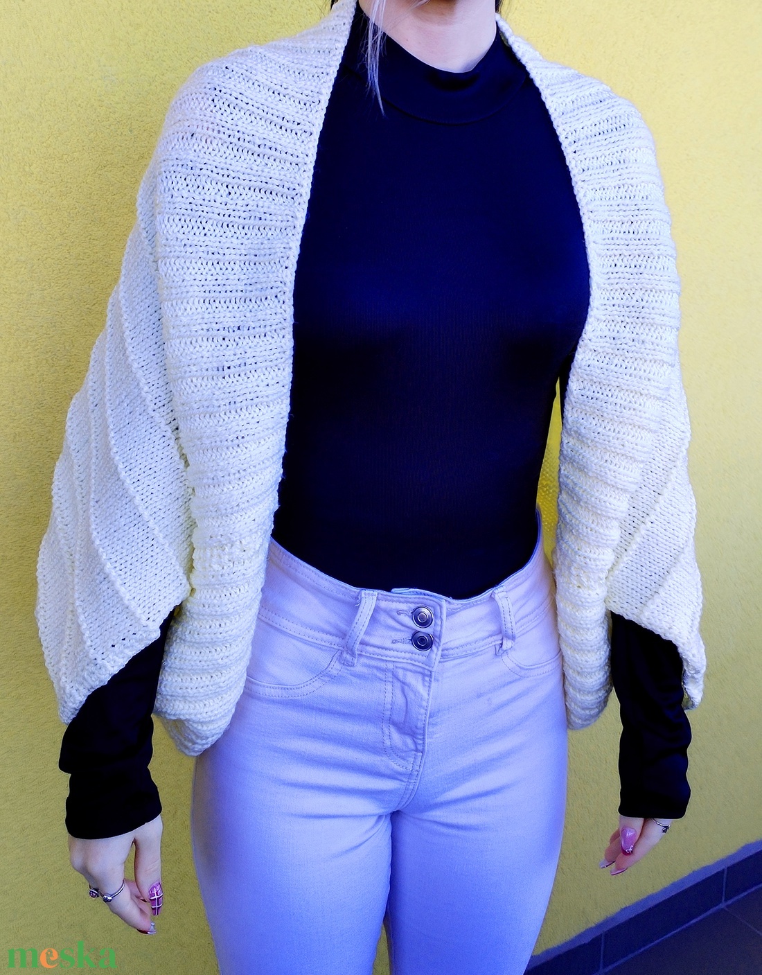 Kézzel kötött shrug/kardigán - ruha & divat - női ruha - kardigánok - Meska.hu