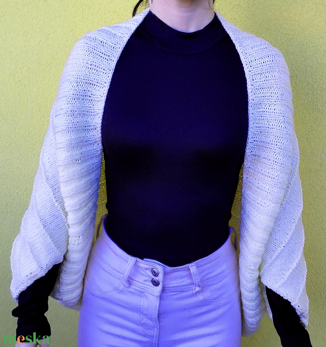 Kézzel kötött shrug/kardigán - ruha & divat - női ruha - kardigánok - Meska.hu