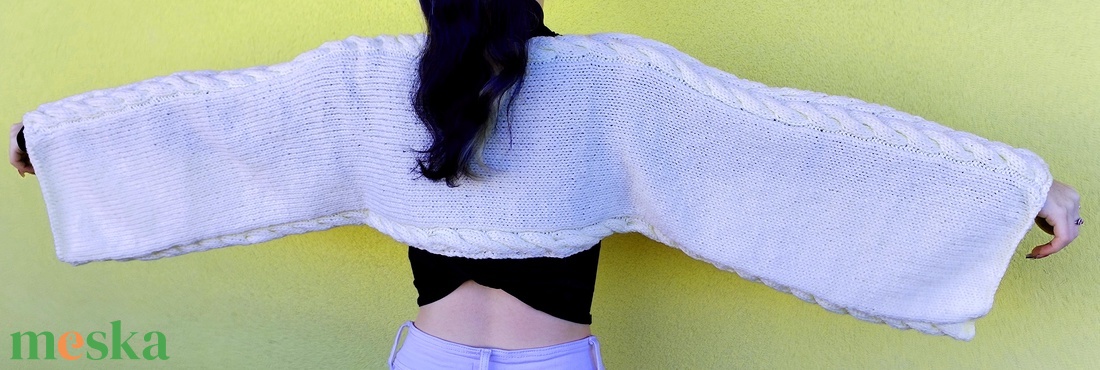 Kézzel kötött egyedi mellény/pulóver - ruha & divat - női ruha - pulóver - Meska.hu