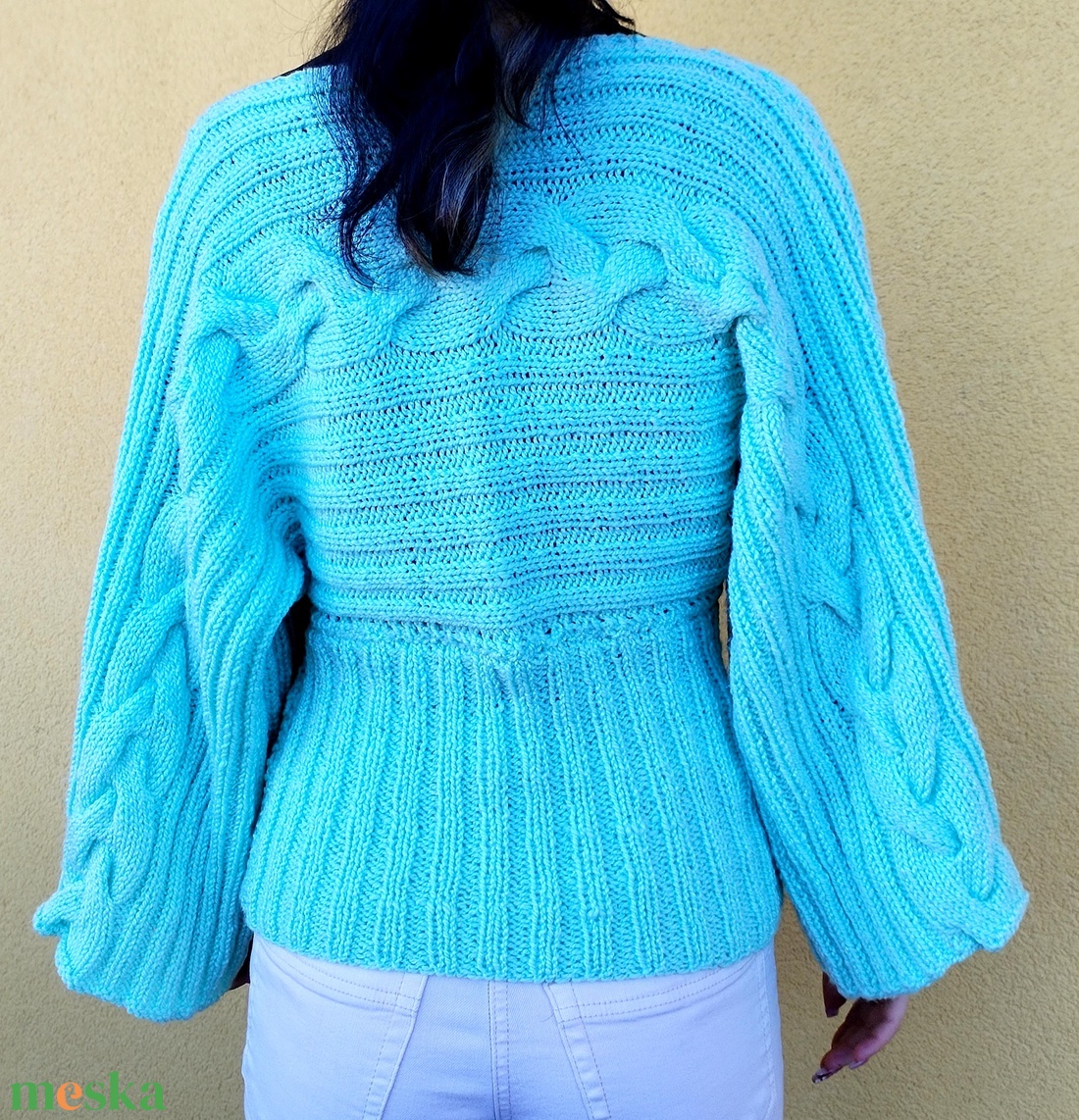 Kézzel kötött egyedi pulóver - ruha & divat - női ruha - pulóver - Meska.hu