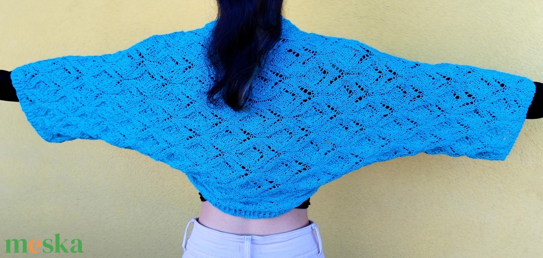 Kézzel kötött nyári shrug/kardigán - ruha & divat - női ruha - kardigánok - Meska.hu
