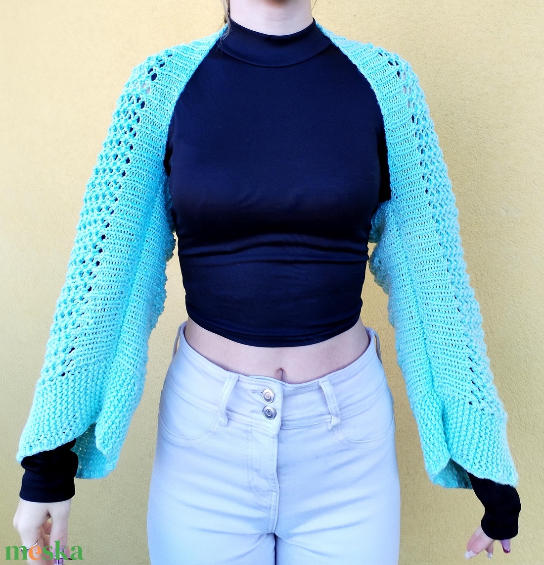 Kézzel kötött shrug/kardigán - ruha & divat - női ruha - kardigánok - Meska.hu