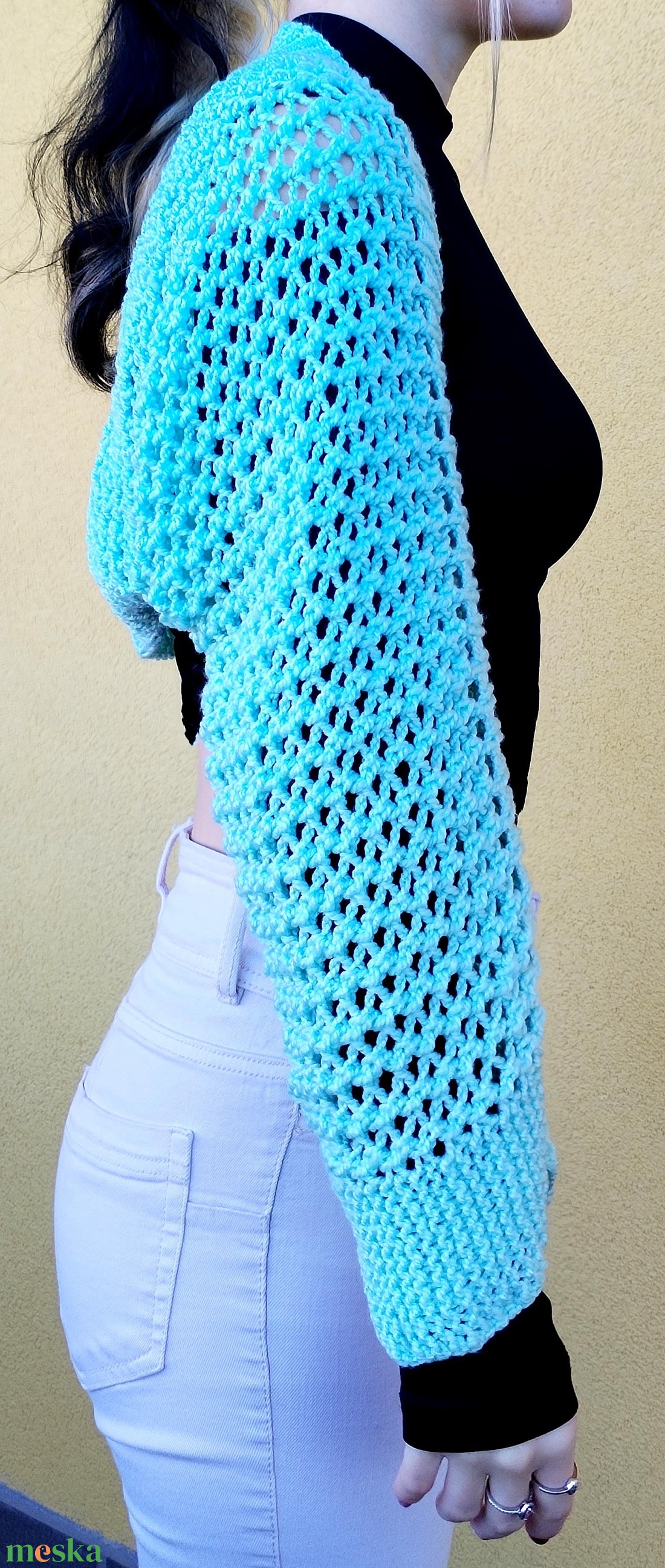 Kézzel kötött shrug/kardigán - ruha & divat - női ruha - kardigánok - Meska.hu