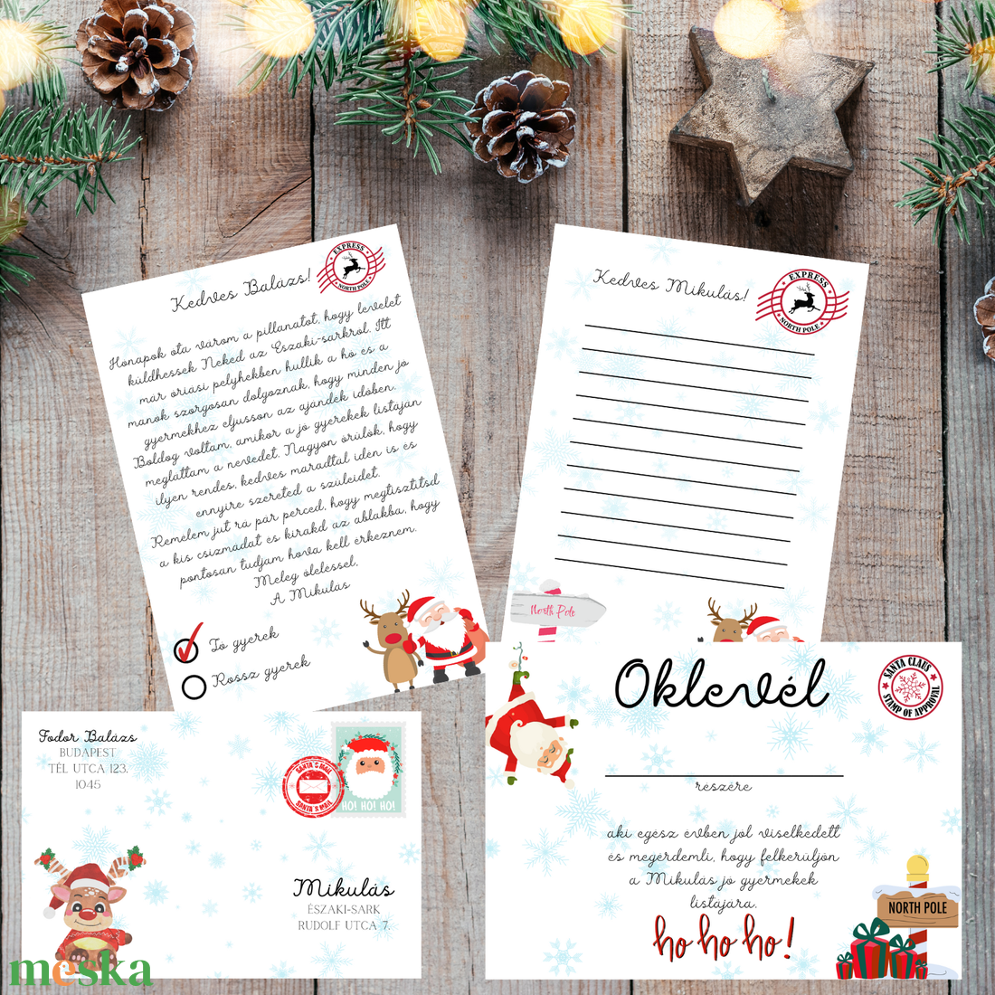 Levél a Mikulástól - levél a mikulásnak + oklevél - karácsony - mikulás - mikulás ajándékok - Meska.hu