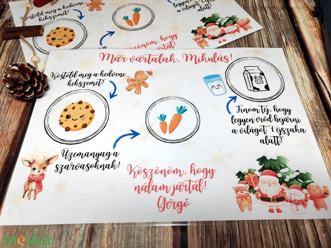 Mikulásos alátét- A4, törölhető - karácsony - mikulás - mikulás ajándékok - Meska.hu