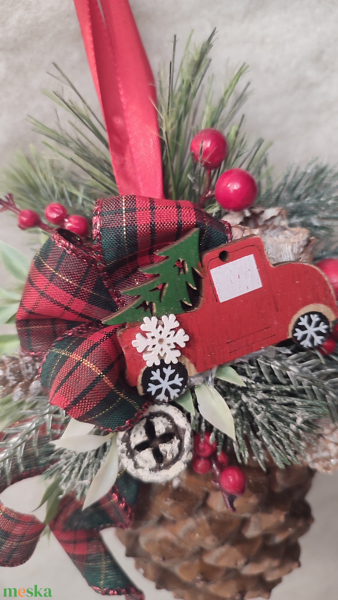 Karácsonyi dísz, óriási toboz függelék  - karácsony - karácsonyi lakásdekoráció - karácsonyi lakásdíszek - Meska.hu